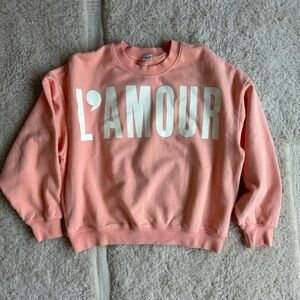 Clare V L’amour peach sweatshirt